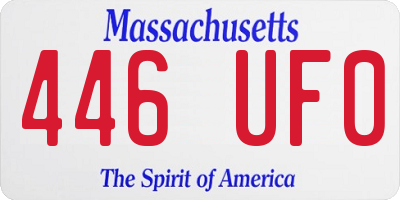 MA license plate 446UF0