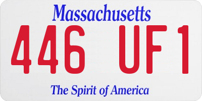 MA license plate 446UF1