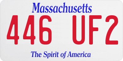 MA license plate 446UF2