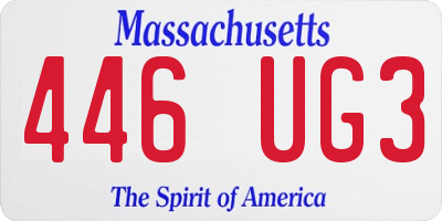 MA license plate 446UG3