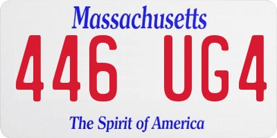 MA license plate 446UG4