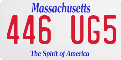 MA license plate 446UG5