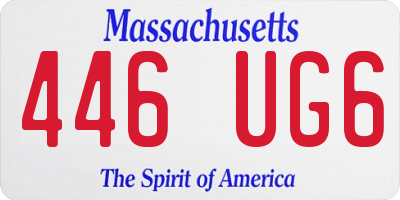 MA license plate 446UG6