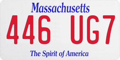 MA license plate 446UG7