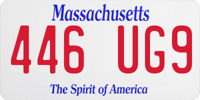 MA license plate 446UG9