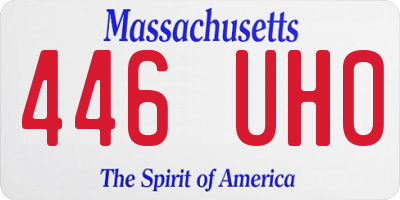 MA license plate 446UH0