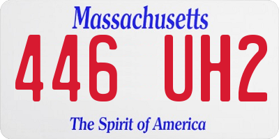 MA license plate 446UH2