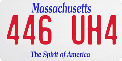MA license plate 446UH4