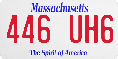 MA license plate 446UH6