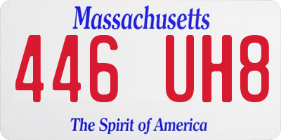 MA license plate 446UH8