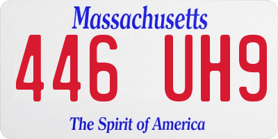 MA license plate 446UH9