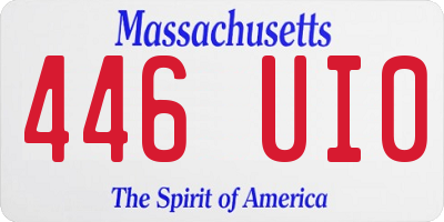 MA license plate 446UI0