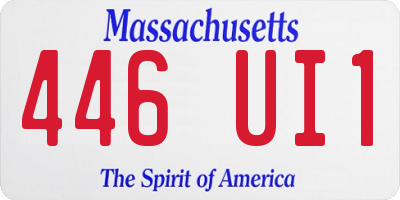 MA license plate 446UI1