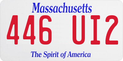 MA license plate 446UI2