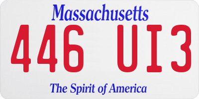 MA license plate 446UI3
