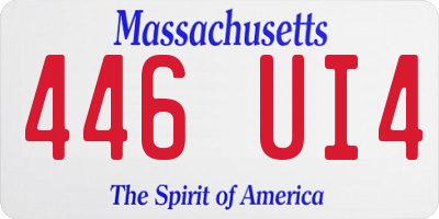 MA license plate 446UI4