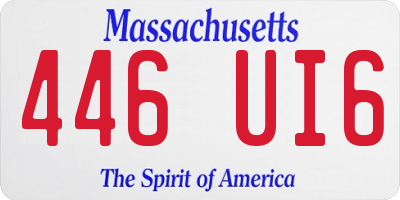 MA license plate 446UI6