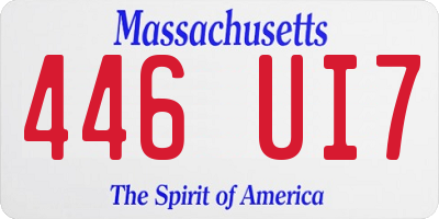 MA license plate 446UI7
