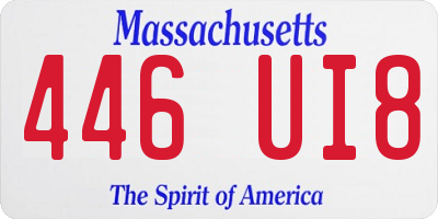MA license plate 446UI8