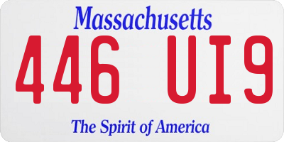 MA license plate 446UI9