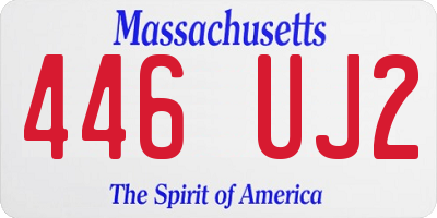 MA license plate 446UJ2