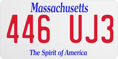 MA license plate 446UJ3