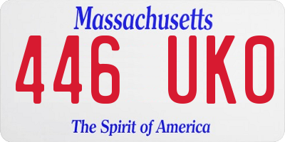 MA license plate 446UK0