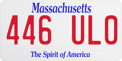 MA license plate 446UL0