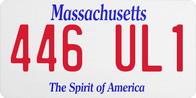 MA license plate 446UL1