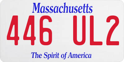 MA license plate 446UL2