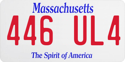 MA license plate 446UL4
