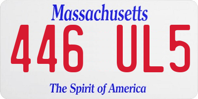 MA license plate 446UL5