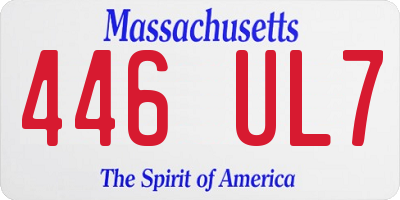 MA license plate 446UL7