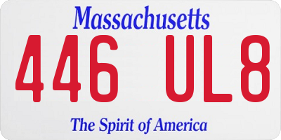 MA license plate 446UL8