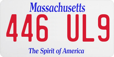 MA license plate 446UL9