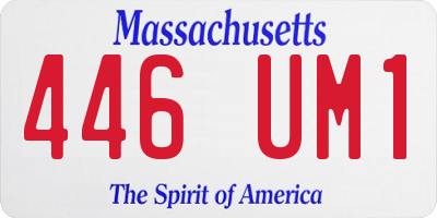 MA license plate 446UM1