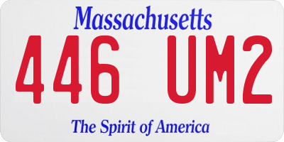 MA license plate 446UM2