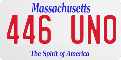 MA license plate 446UN0