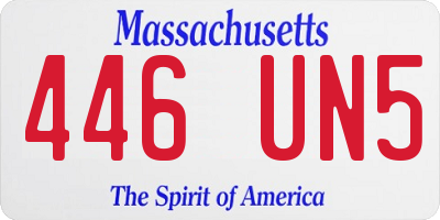 MA license plate 446UN5