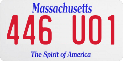 MA license plate 446UO1