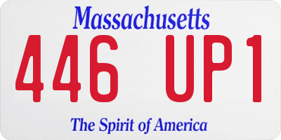MA license plate 446UP1