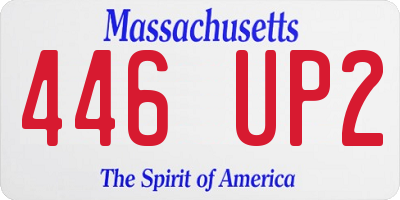 MA license plate 446UP2