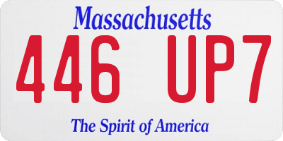 MA license plate 446UP7