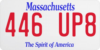 MA license plate 446UP8