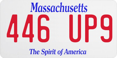 MA license plate 446UP9