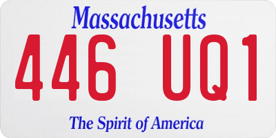 MA license plate 446UQ1