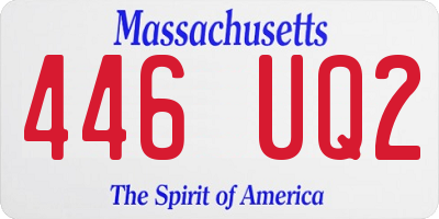 MA license plate 446UQ2