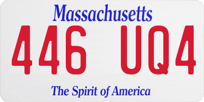 MA license plate 446UQ4