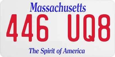 MA license plate 446UQ8