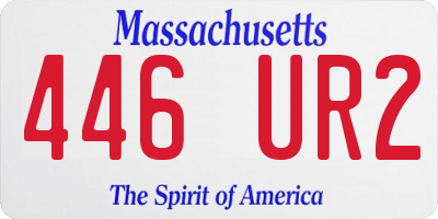MA license plate 446UR2